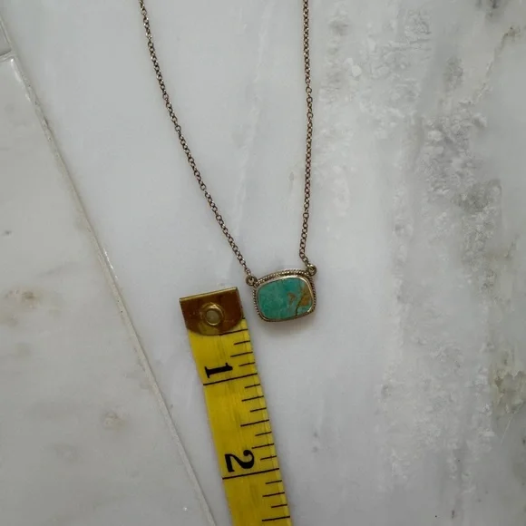 Anna Beck Medium Turquoise Cushion Necklace - Gold plated over sterling silver - Picture 6 of 6